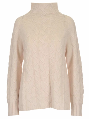 'S Max Mara High-Neck Cable Knit Sweater