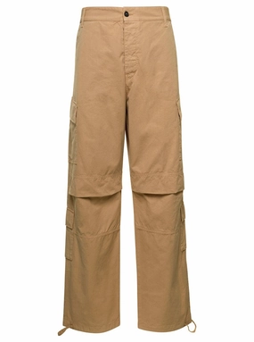 'Saint' Beige Cargo Pants With Pockets In Cotton