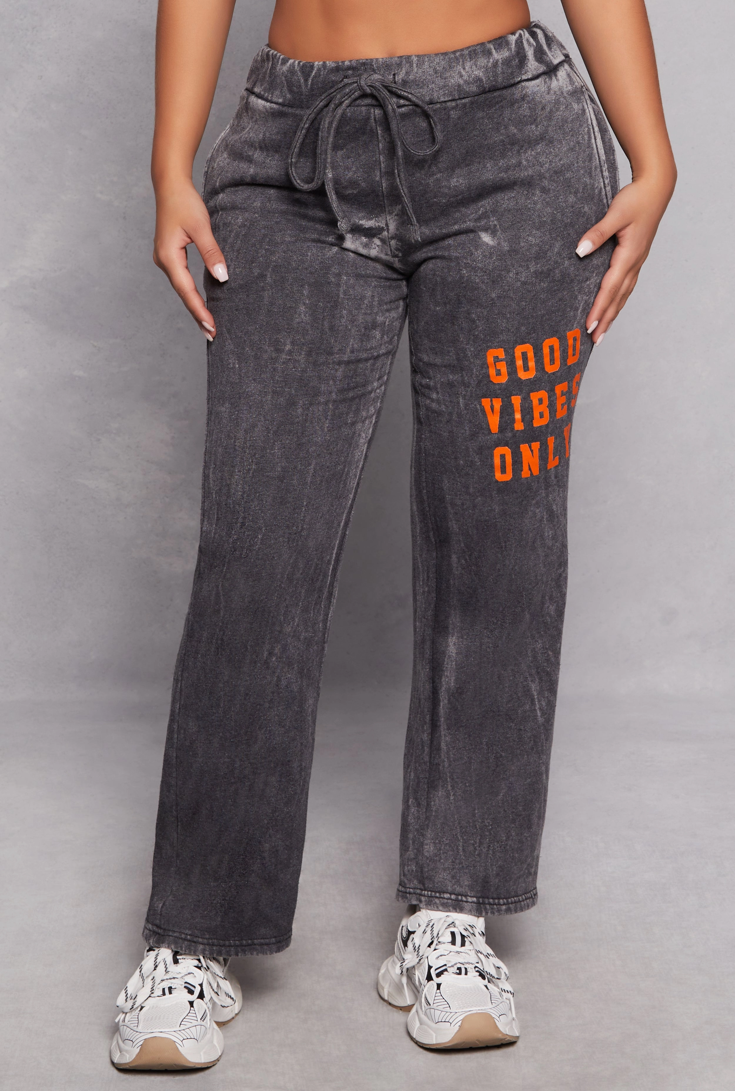 Acid Wash Good Vibes Only Sweatpants