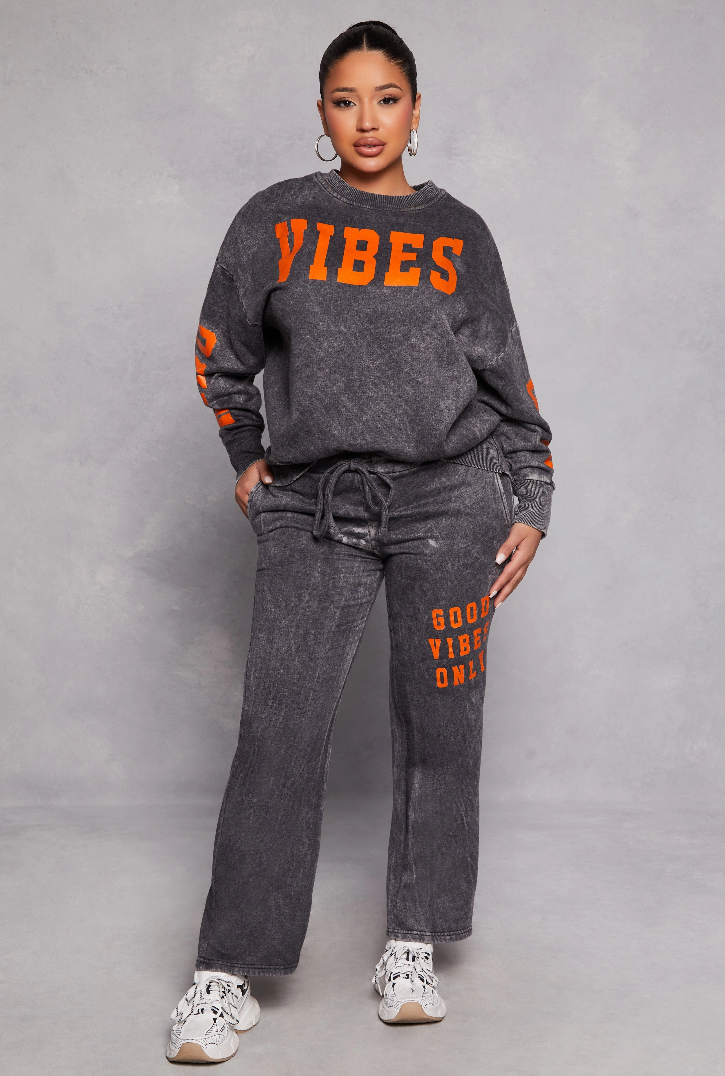 Acid Wash Good Vibes Only Sweatpants