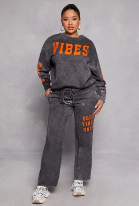 Acid Wash Good Vibes Only Sweatpants