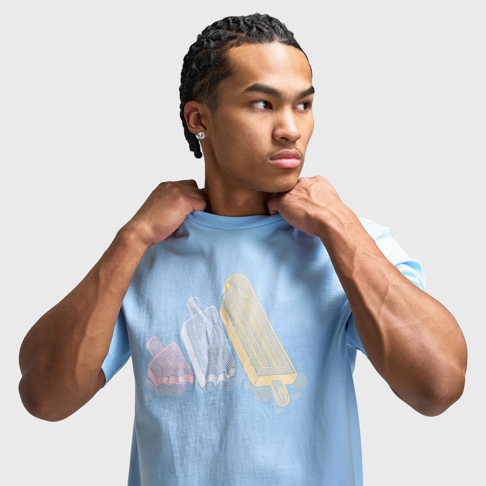 adidas Lounge Ice Graphic T-Shirt / Glow Blue
