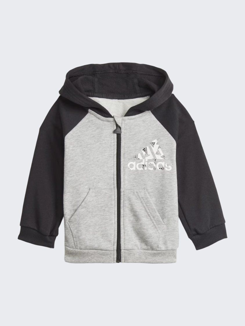 Adidas Soft French Terry Infant-Unisex Training Suit Grey/Black