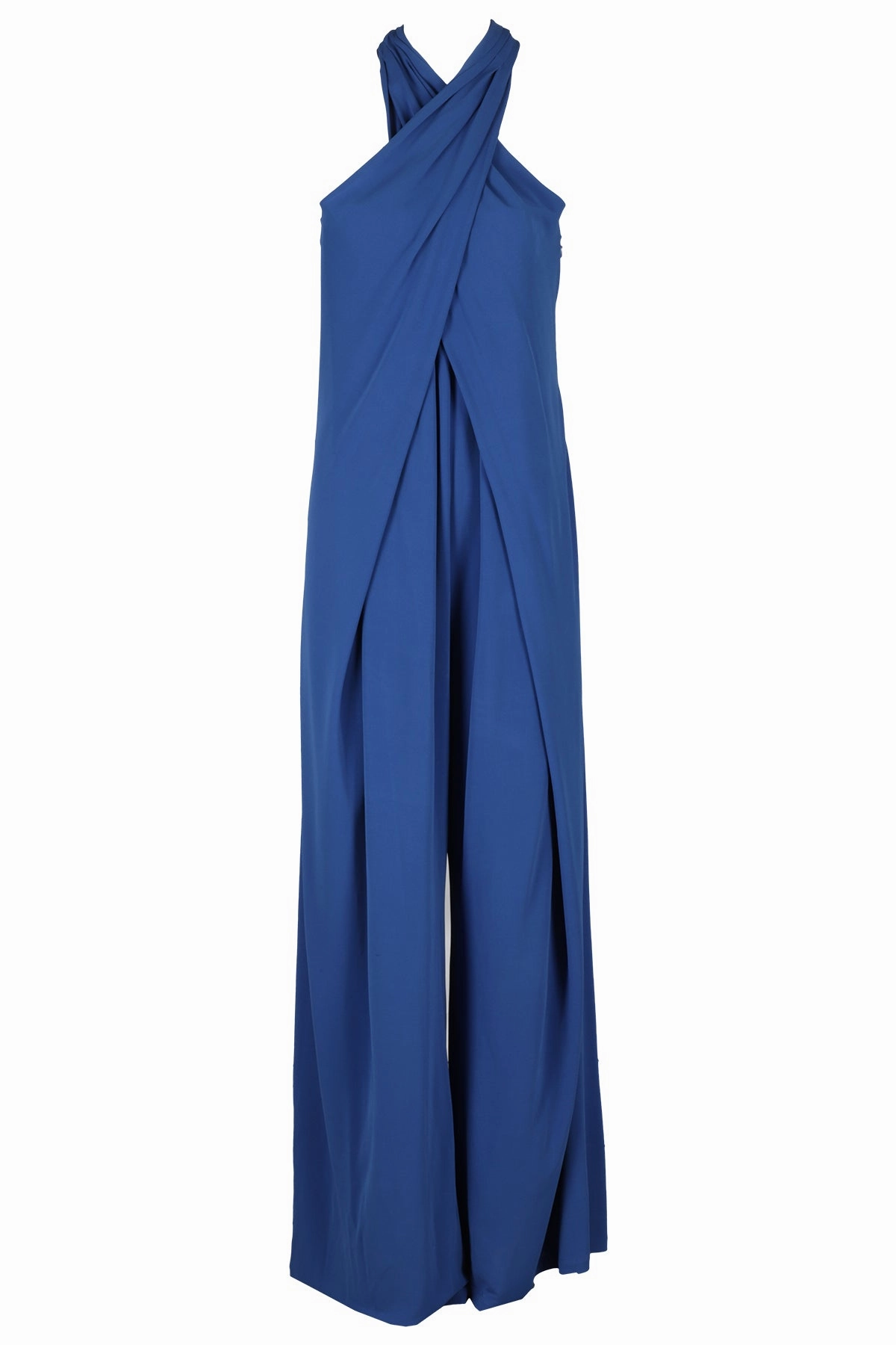 Alberta Ferretti Halterneck Open Back Wide Leg Jumpsuit