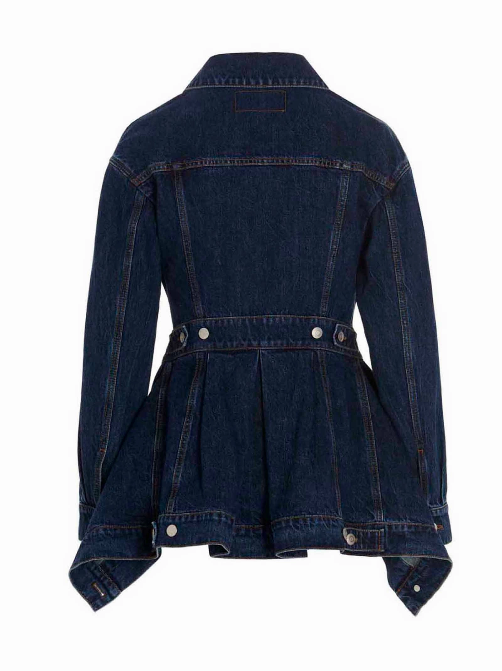 Alexander McQueen Peplum Ruffled Denim Jacket