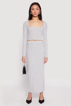 Almost Famous Brushed Knit Maxi Skirt