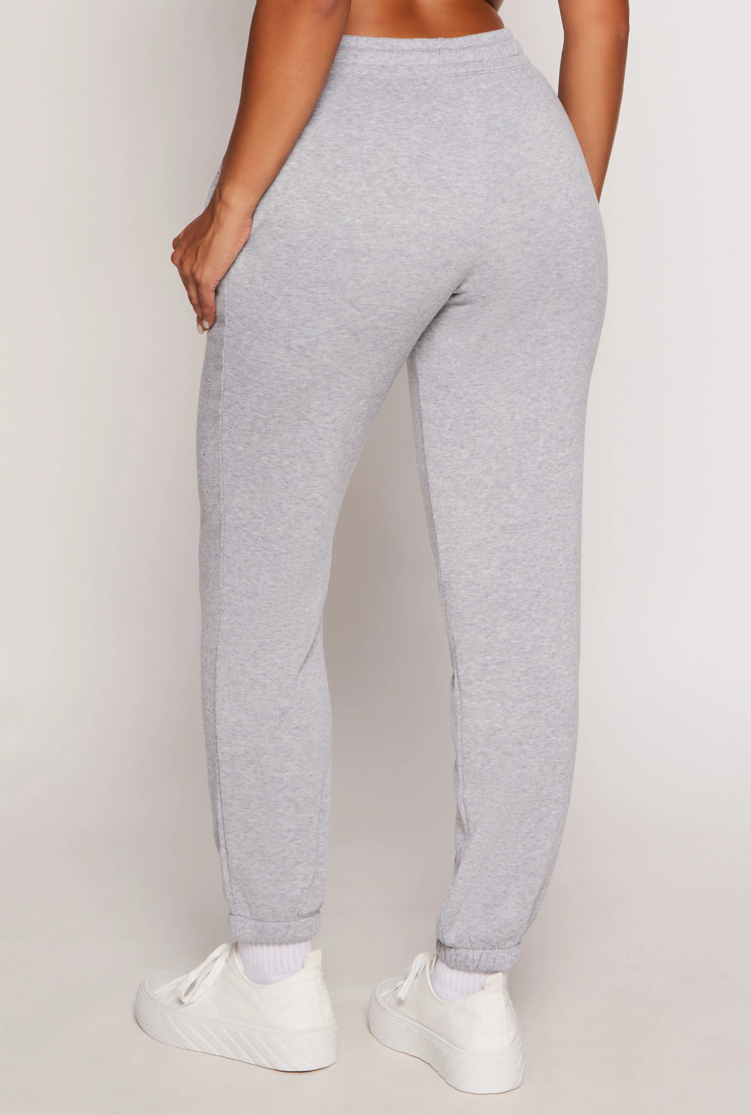 Almost Famous Fleece Rhinestone Sweatpants