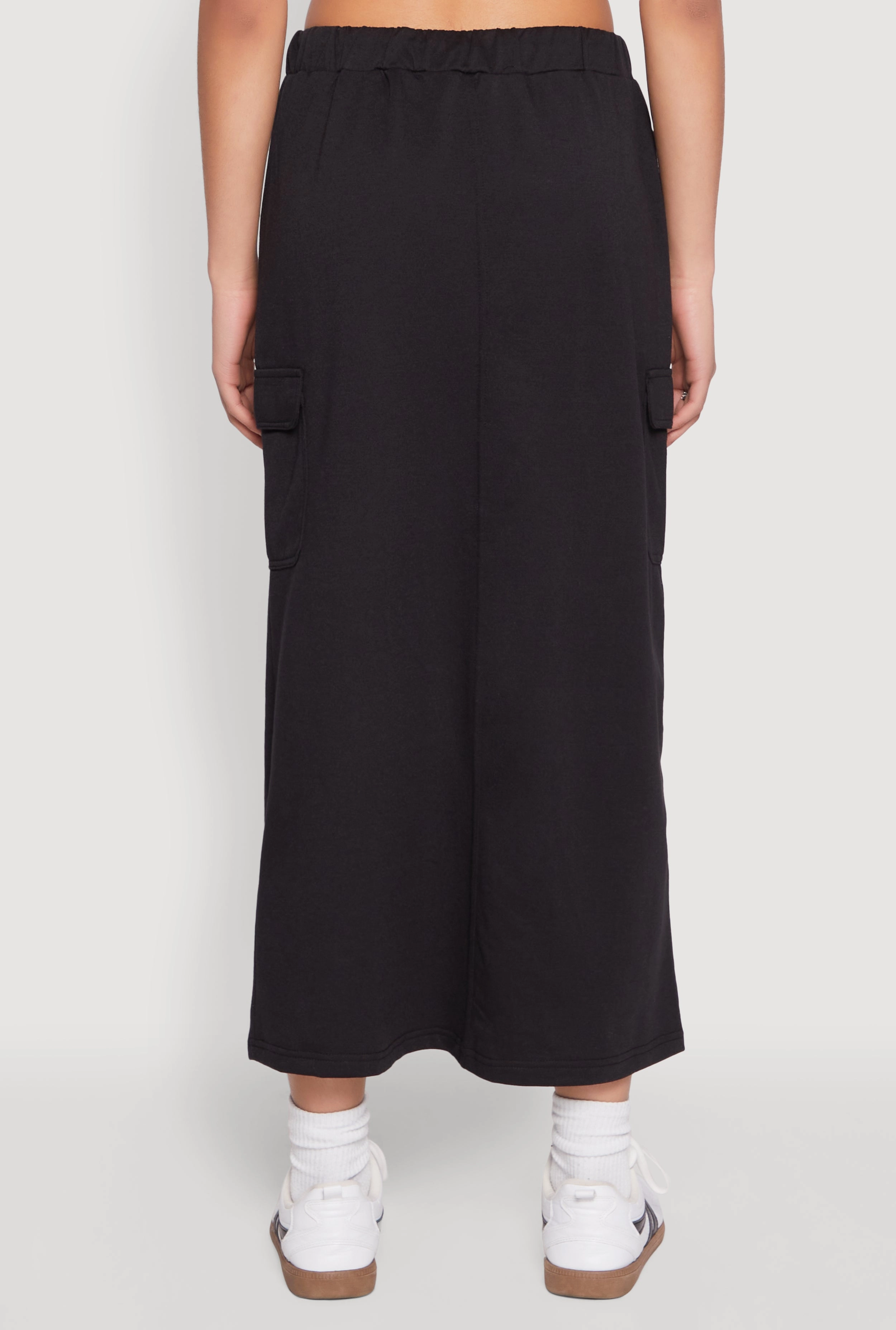 Almost Famous Fleece Slit Front Cargo Skirt