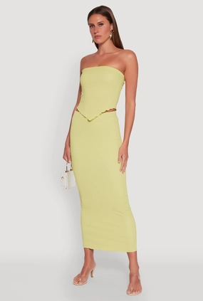 Almost Famous Textured Knit Maxi Skirt