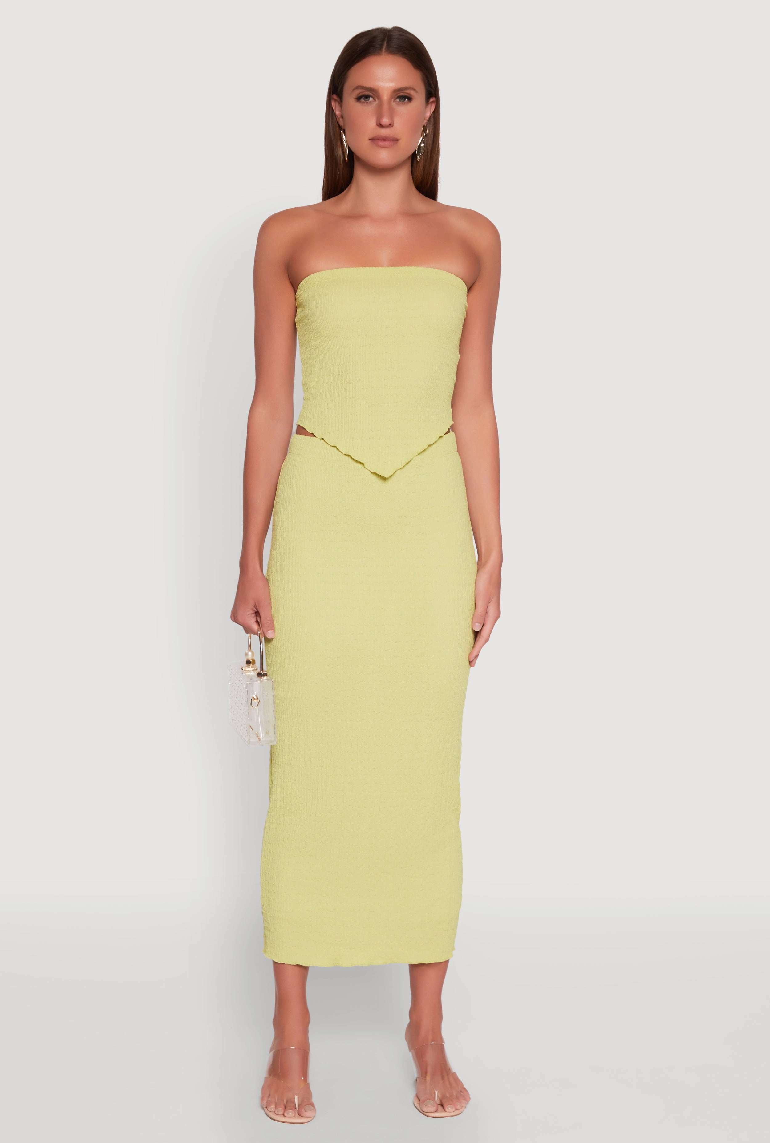 Almost Famous Textured Knit Maxi Skirt