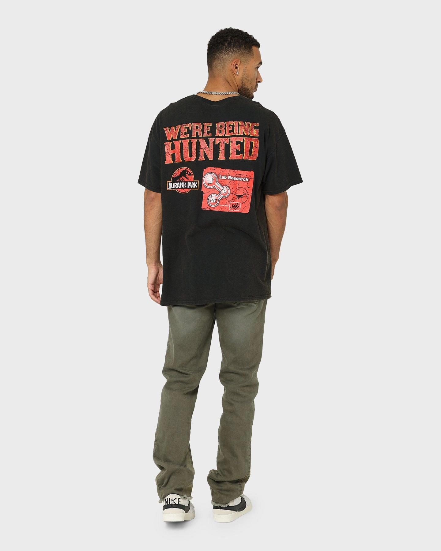 American Thrift X Jurassic Park Mega Mayhem Vintage T-Shirt Black Wash