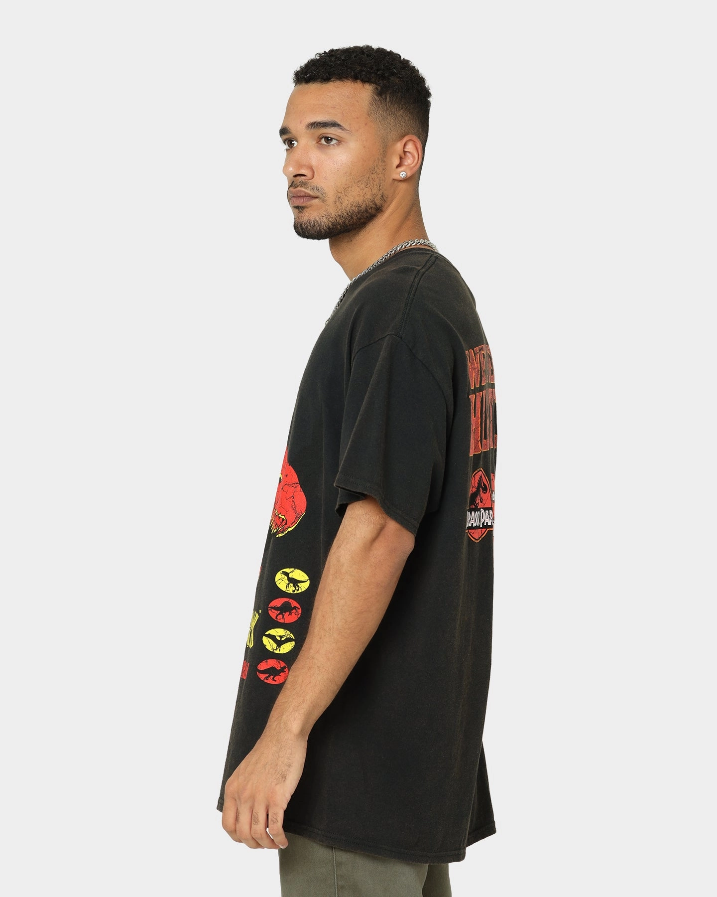 American Thrift X Jurassic Park Mega Mayhem Vintage T-Shirt Black Wash