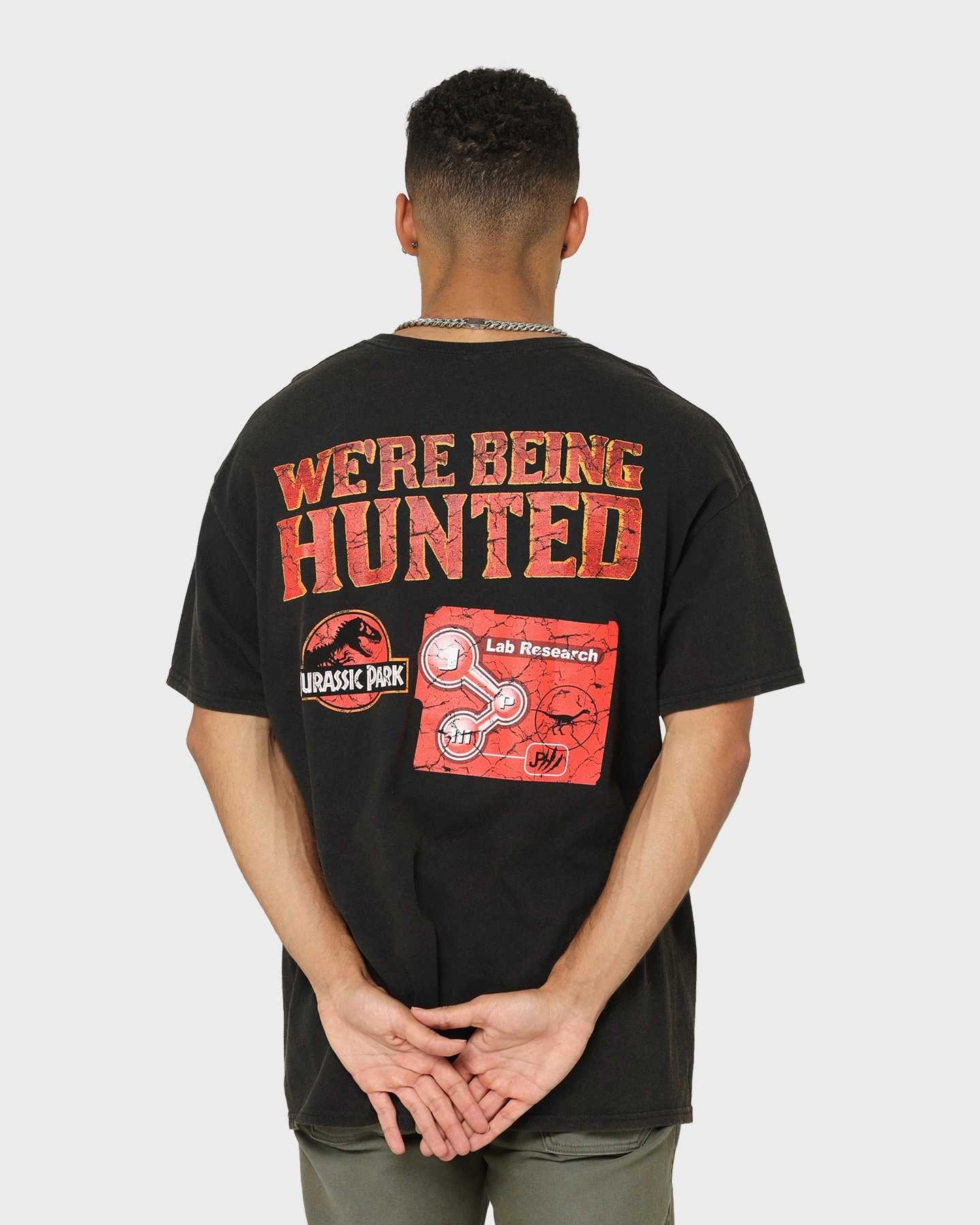 American Thrift X Jurassic Park Mega Mayhem Vintage T-Shirt Black Wash