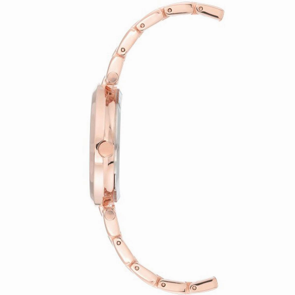 Anne Klein Women's Quartz Watch - Black Dial Rose Gold Tone Bracelet | 3046NVRG