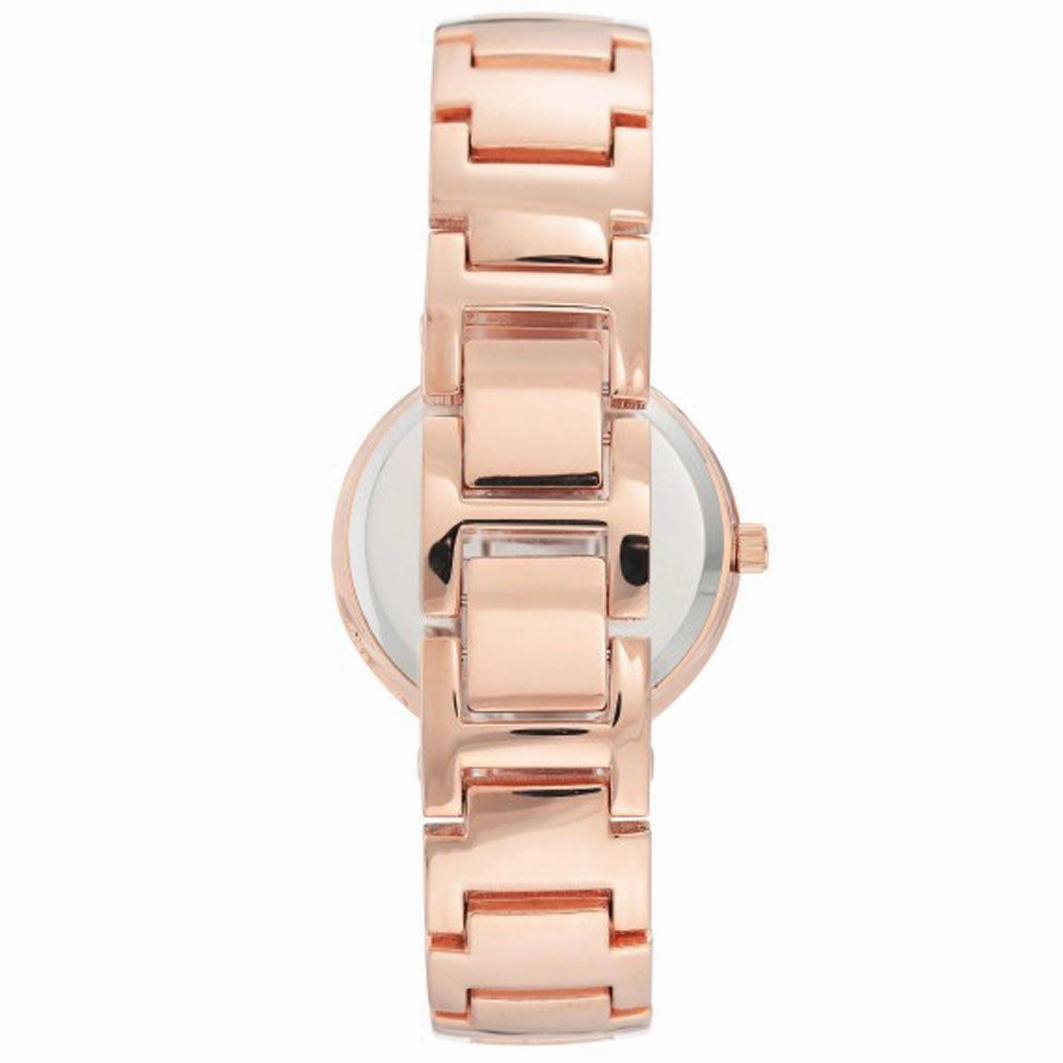 Anne Klein Women's Quartz Watch - Black Dial Rose Gold Tone Bracelet | 3046NVRG