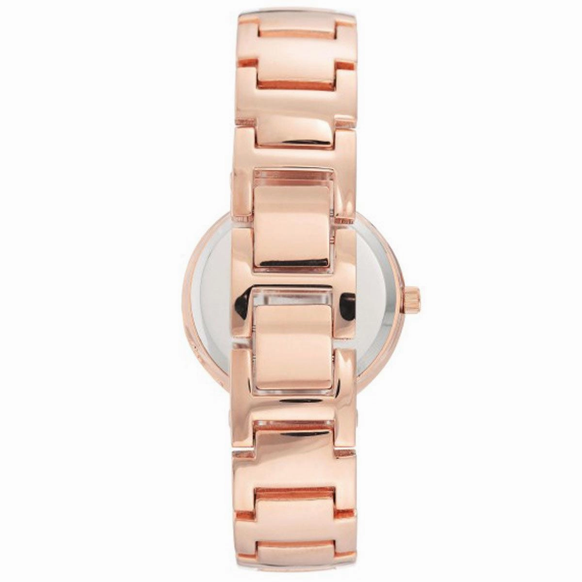 Anne Klein Women's Quartz Watch - Black Dial Rose Gold Tone Bracelet | 3046NVRG