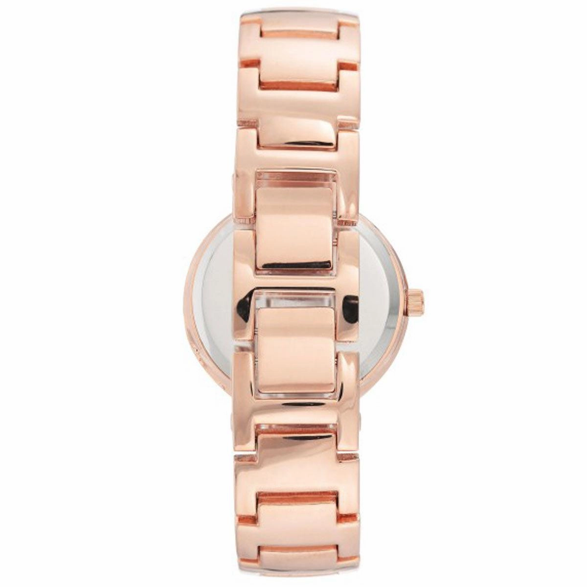 Anne Klein Women's Quartz Watch - Black Dial Rose Gold Tone Bracelet | 3046NVRG