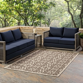 Ariana Vintage Floral Trellis Indoor and Outdoor Area Rug by Modway