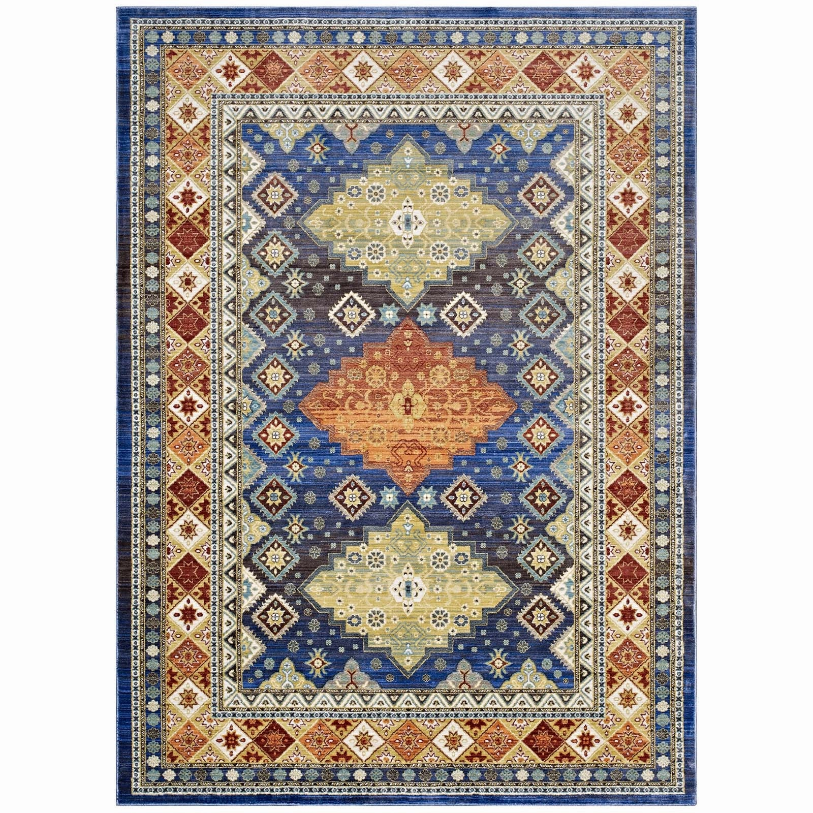 Atzi  Distressed 
Southwestern Diamond Floral Area Rug by Modway