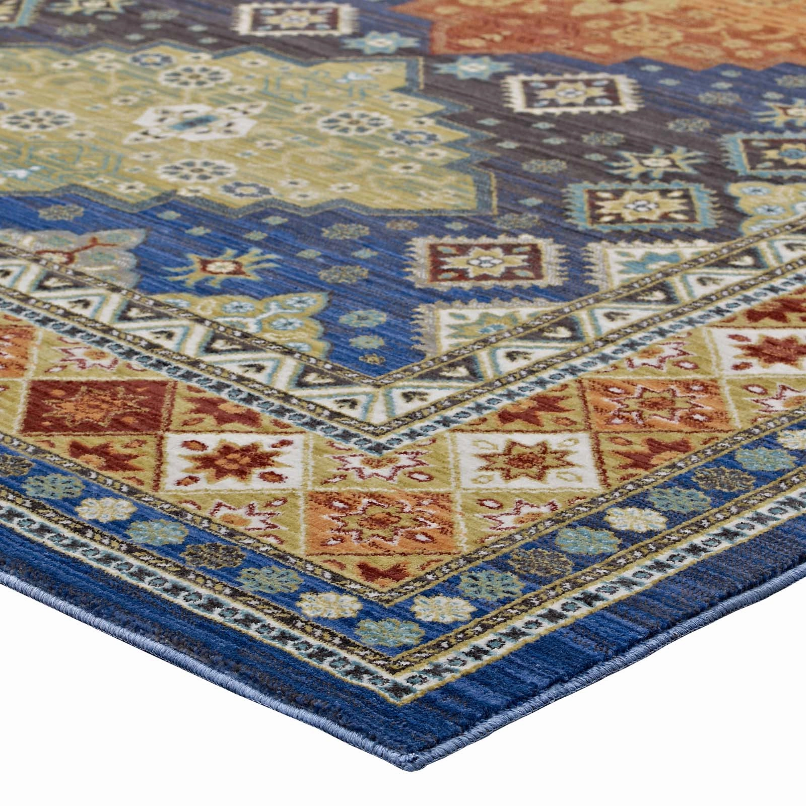 Atzi  Distressed 
Southwestern Diamond Floral Area Rug by Modway