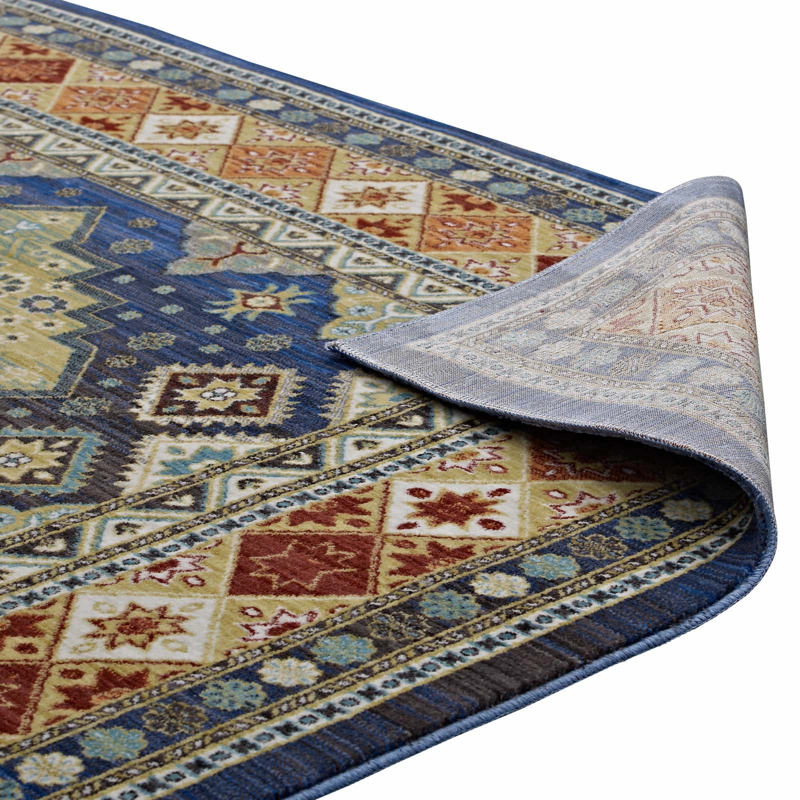 Atzi  Distressed 
Southwestern Diamond Floral Area Rug by Modway