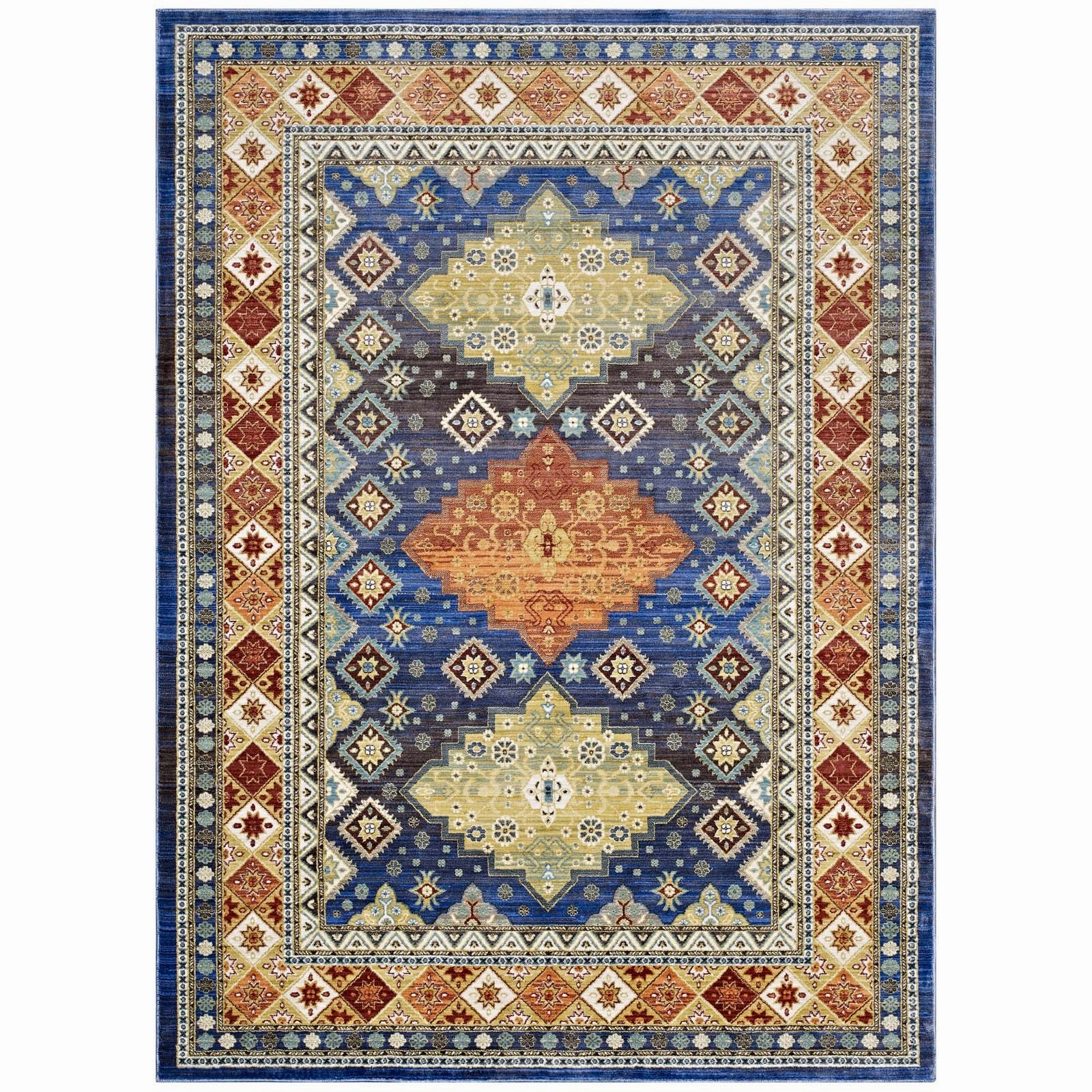 Atzi  Distressed 
Southwestern Diamond Floral Area Rug by Modway