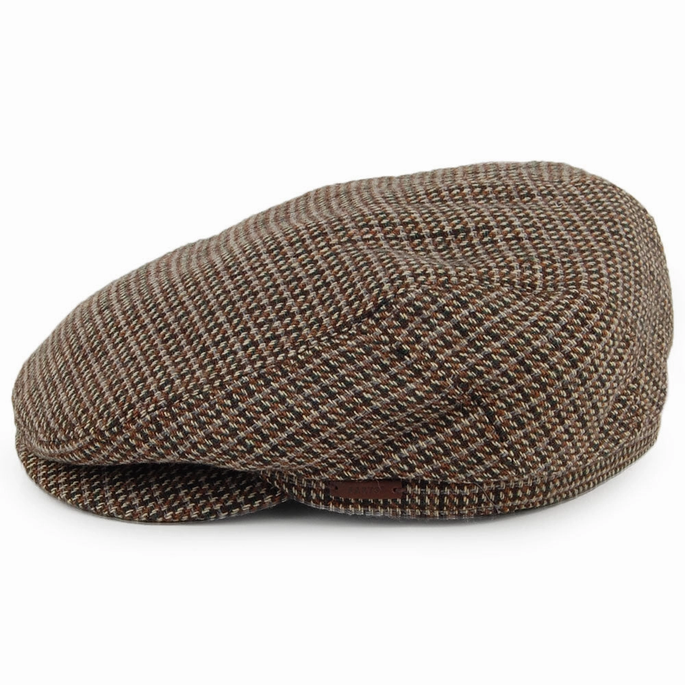 Barts Hats Oslo Houndstooth Flat Cap - Khaki