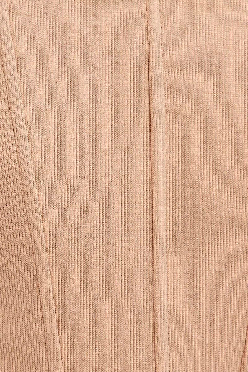 Beige Corset Crop Top Short Sleeve Square Neck