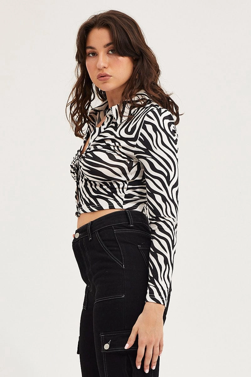 Black Crop Cardigan Long Sleeve