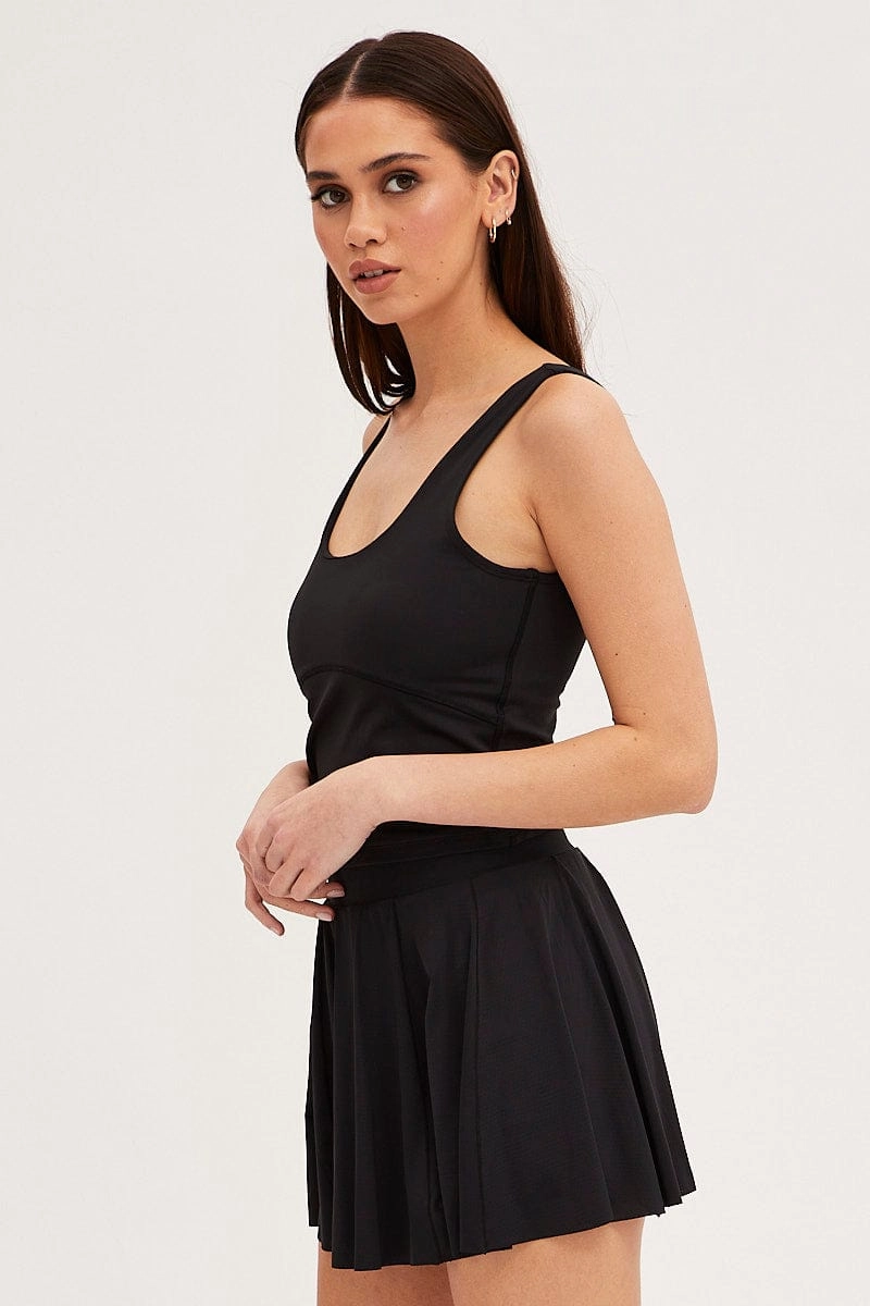 Black Flare Skort Skirt Activewear