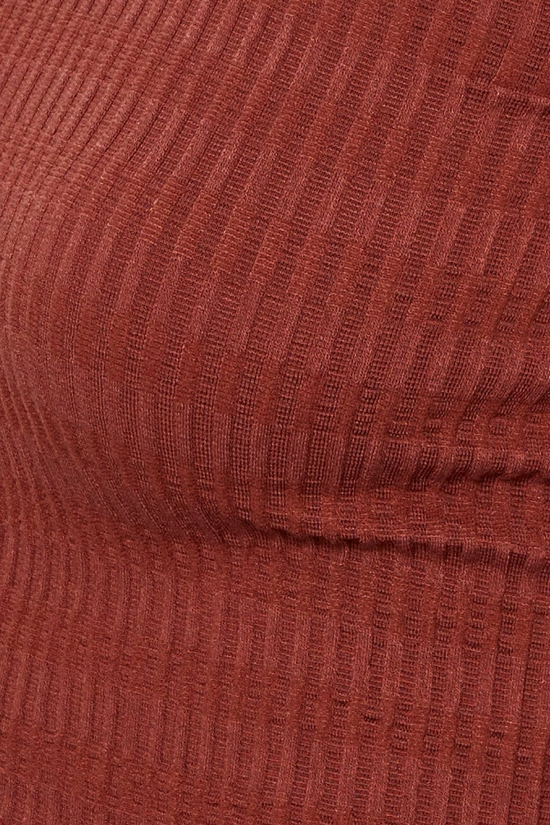 Brown Crop Top Seamless