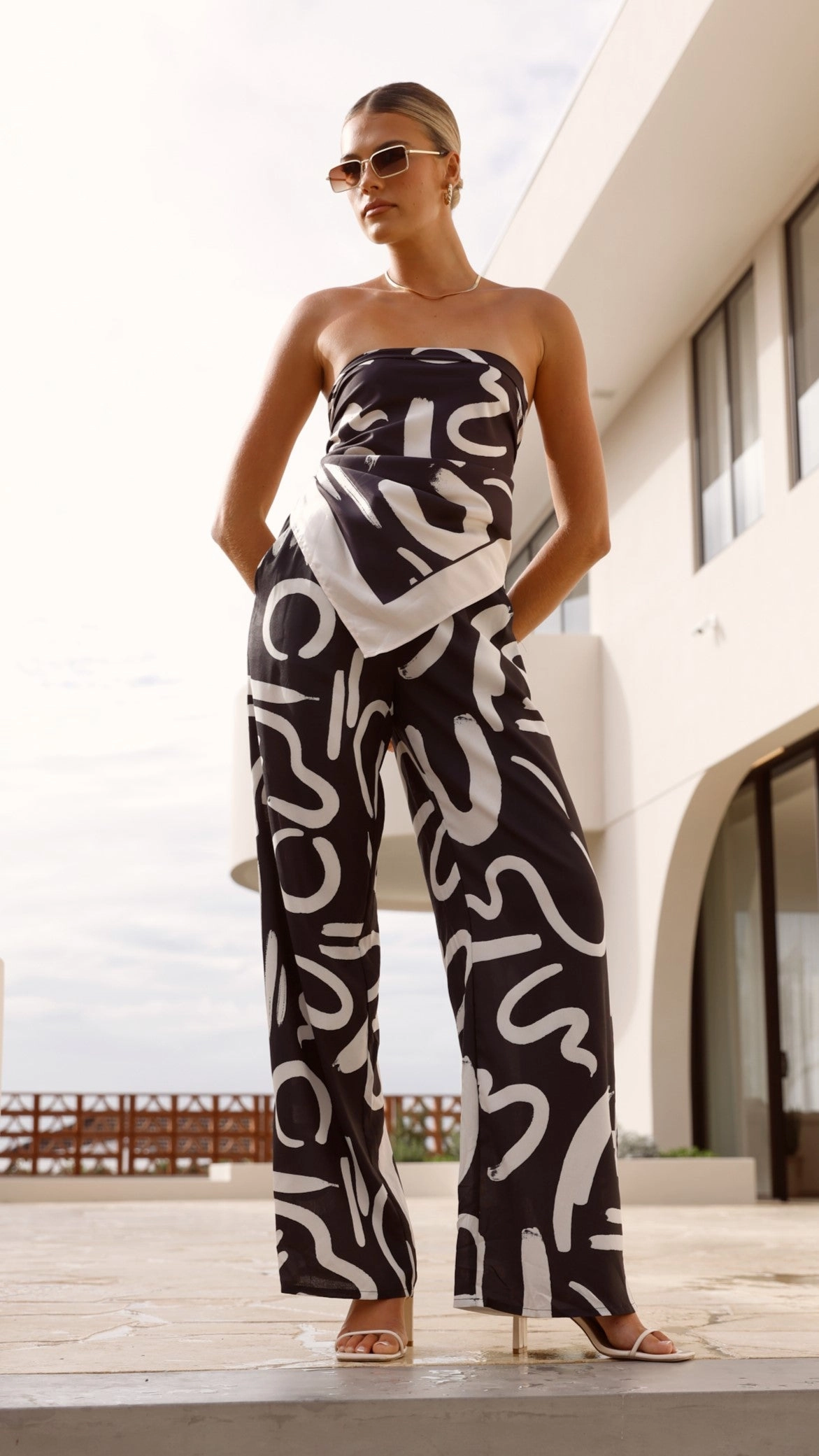 Caterina Pants - Black/Sand York