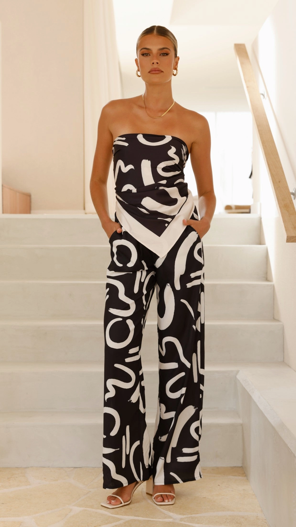 Caterina Pants - Black/Sand York
