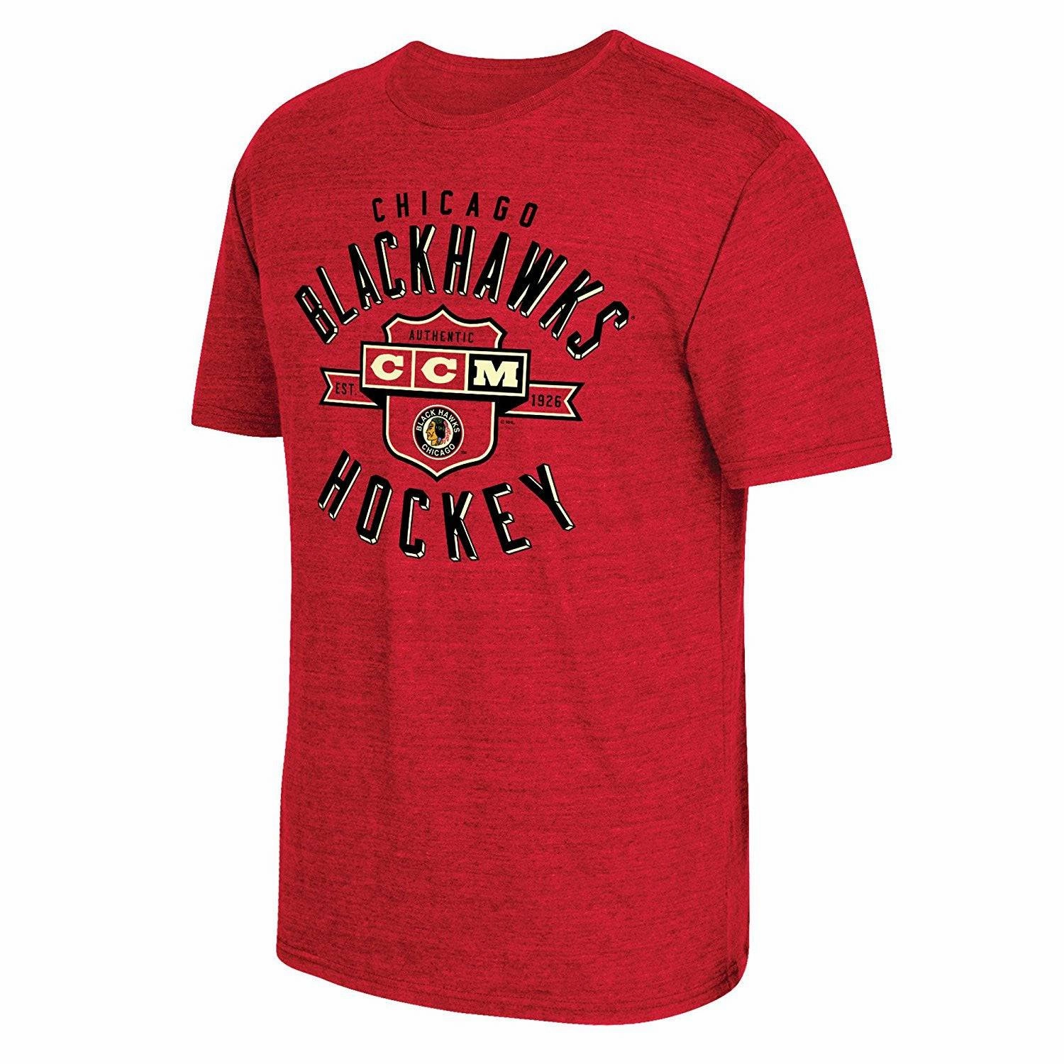 Chicago Blackhawks Triblend Supra Shield Tee By CCM