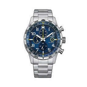 Citizen CA0790-59L Eco-Drive Chronograph Silver Tone 43mm Men's Watch
