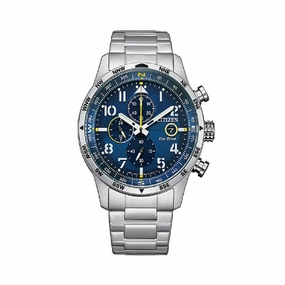 Citizen CA0790-59L Eco-Drive Chronograph Silver Tone 43mm Men's Watch