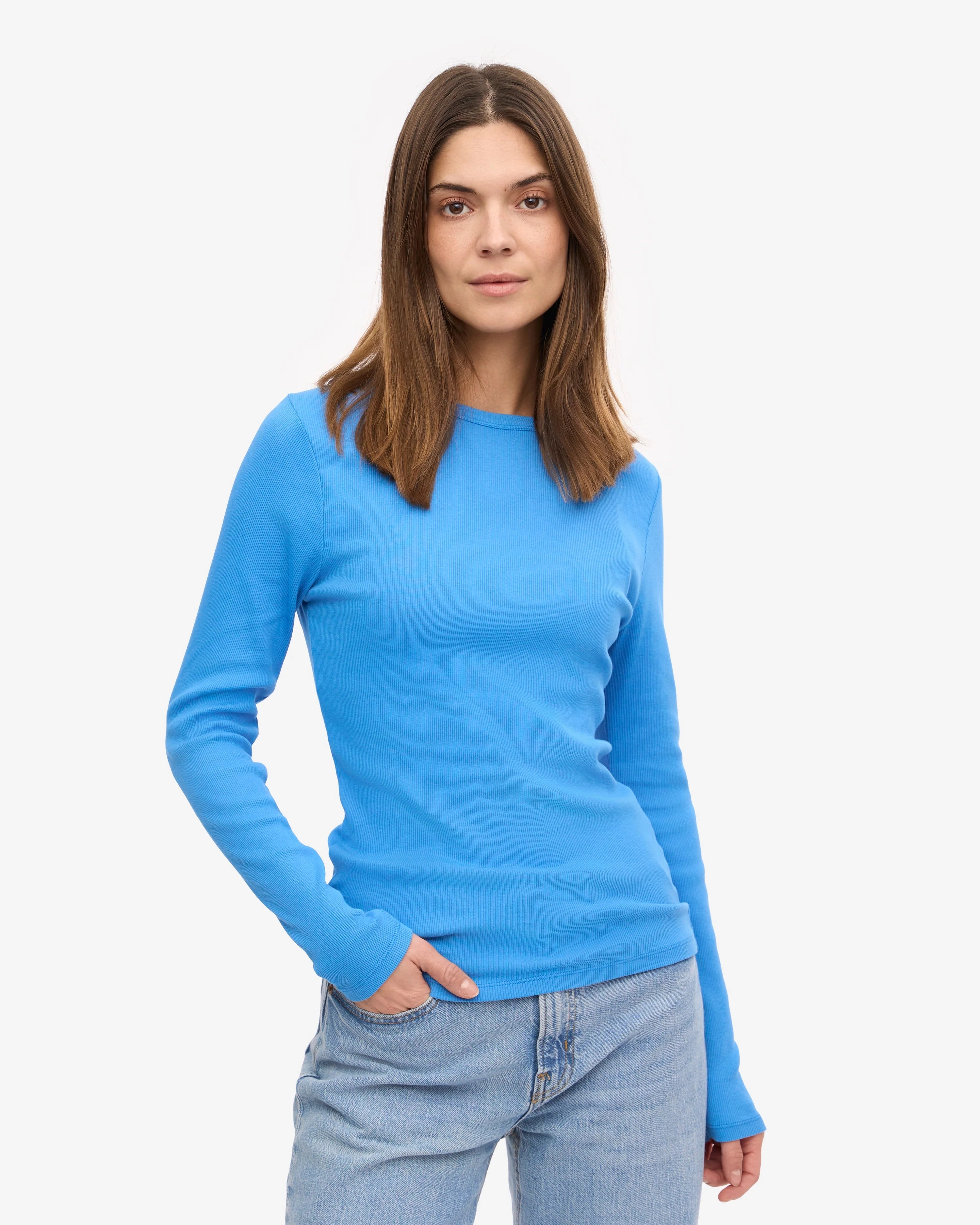 COLORFUL STANDARD - CHANDAIL COTELÉ - BLEU PACIFIQUE