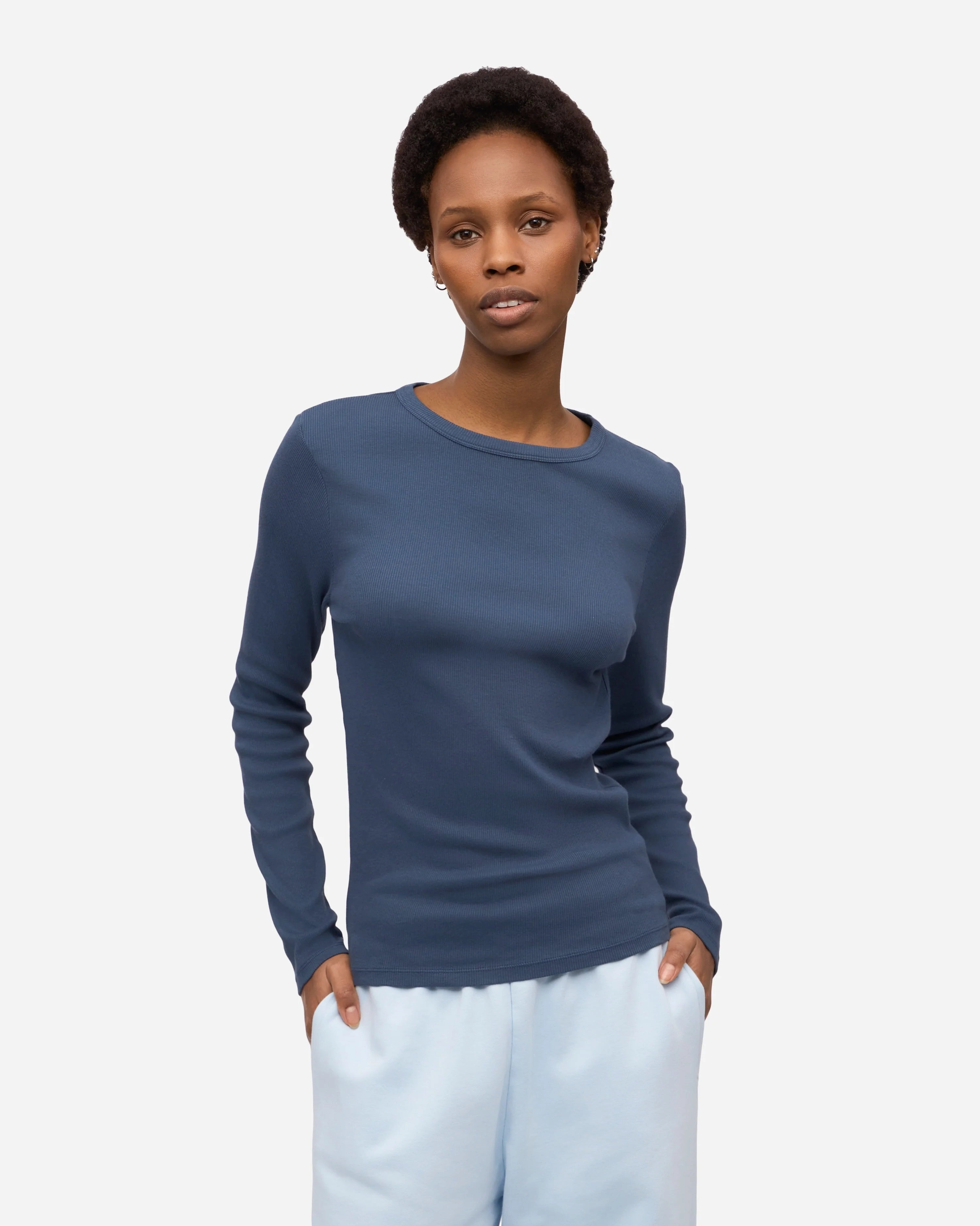 COLORFUL STANDARD - CHANDAIL COTELÉ - BLEU PETROLE