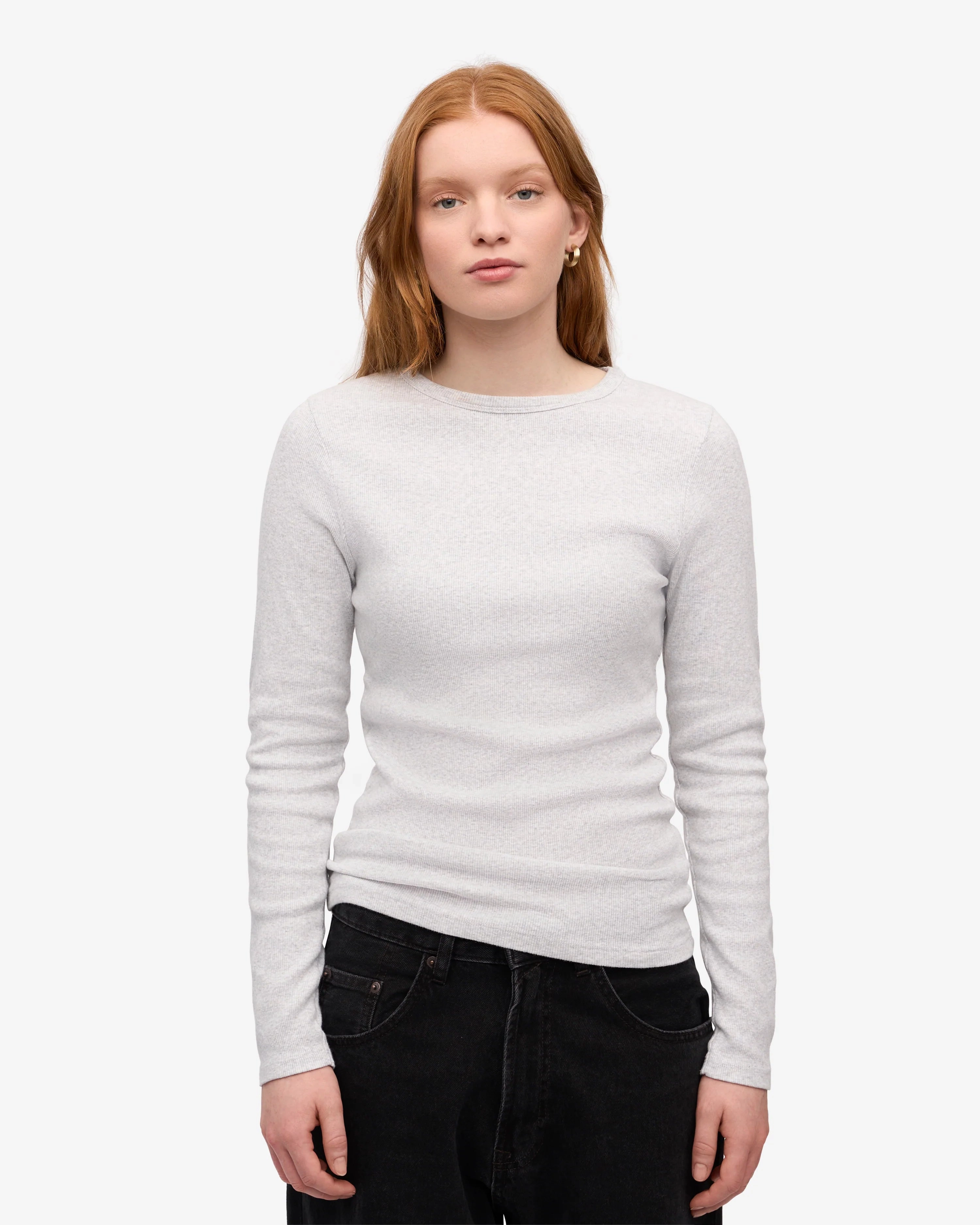 COLORFUL STANDARD - CHANDAIL COTELÉ - MELANGE NEIGE
