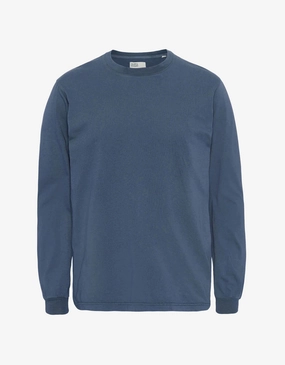 COLORFUL STANDARD - T-SHIRT SURDIMENSIONNÉ MANCHES LONGUES - BLEU PETROLE