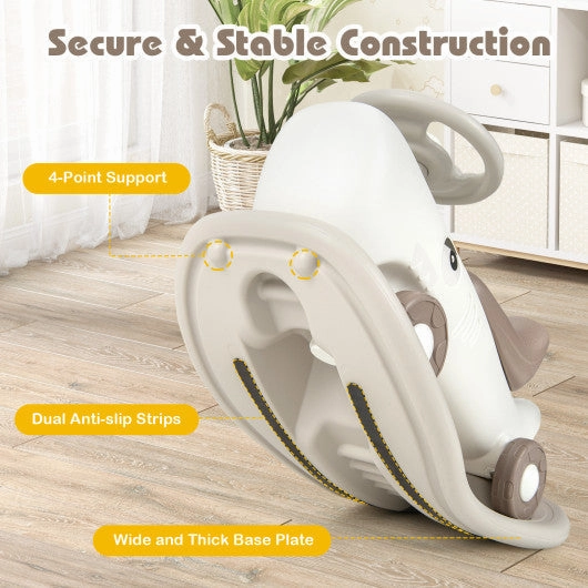 Convertible Rocking Horse and Sliding Car With Detachable Balance Board-White