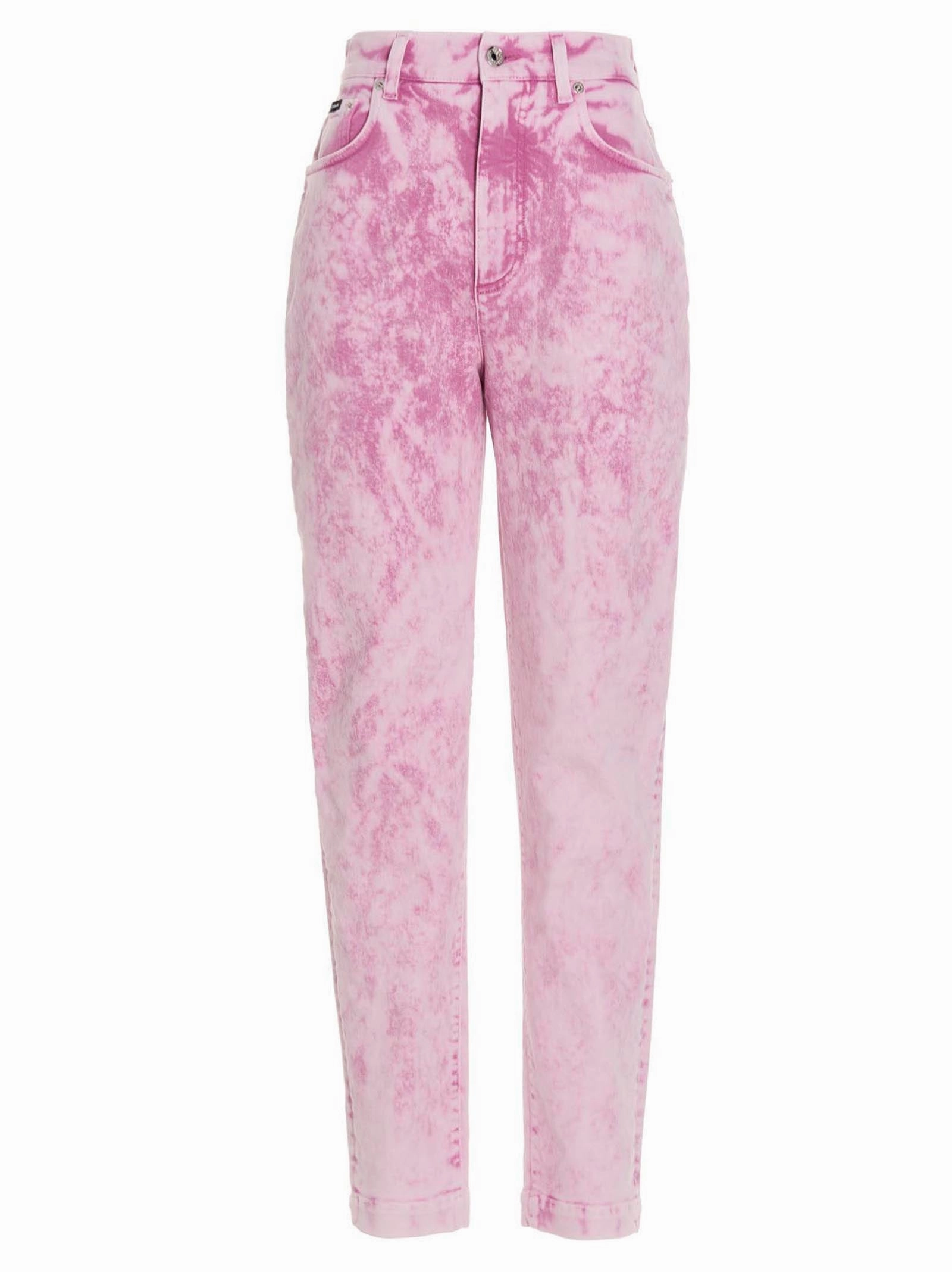 Dolce & Gabbana Logo Patch Tie-Dye Jeans