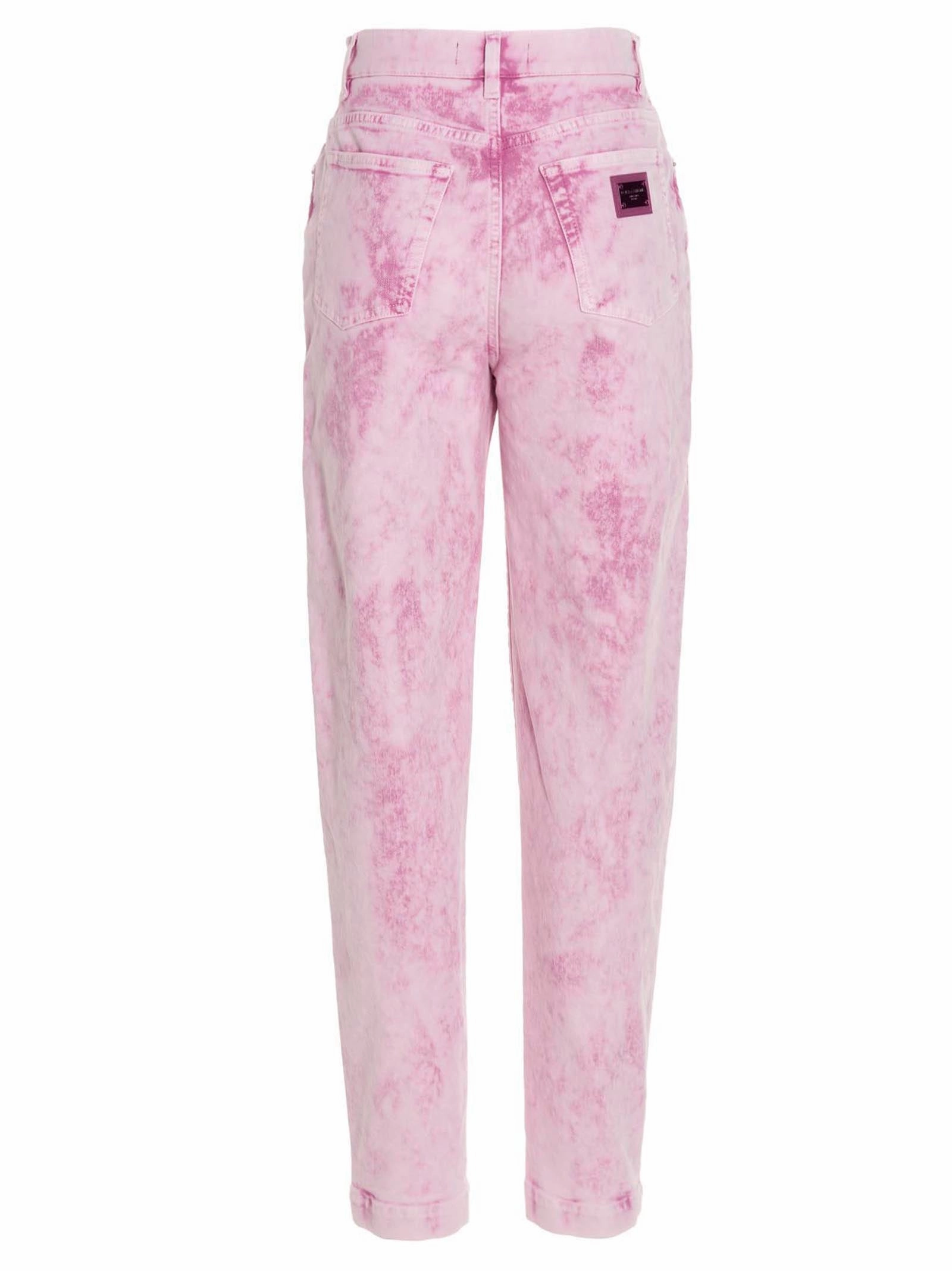 Dolce & Gabbana Logo Patch Tie-Dye Jeans