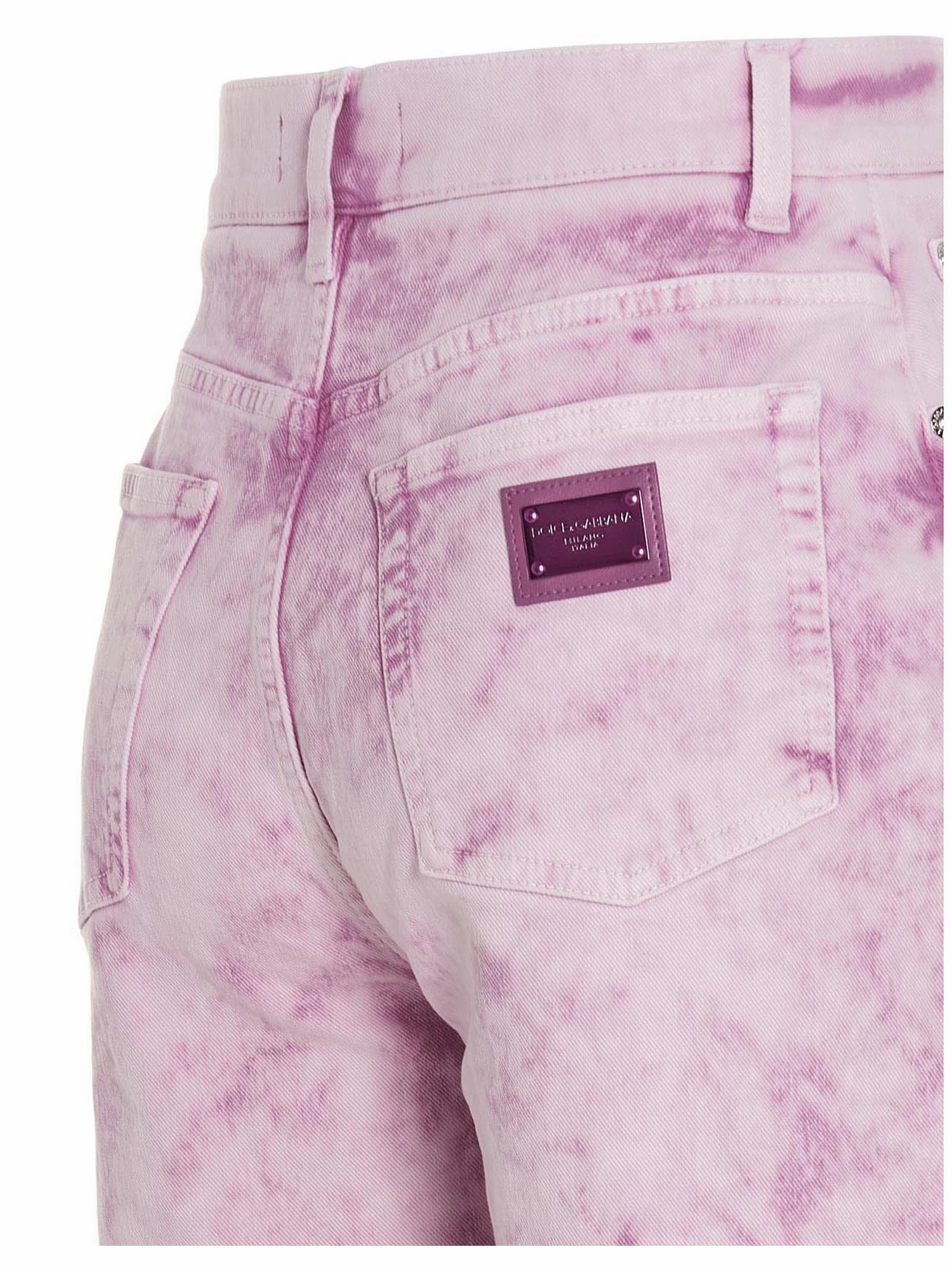 Dolce & Gabbana Logo Patch Tie-Dye Jeans