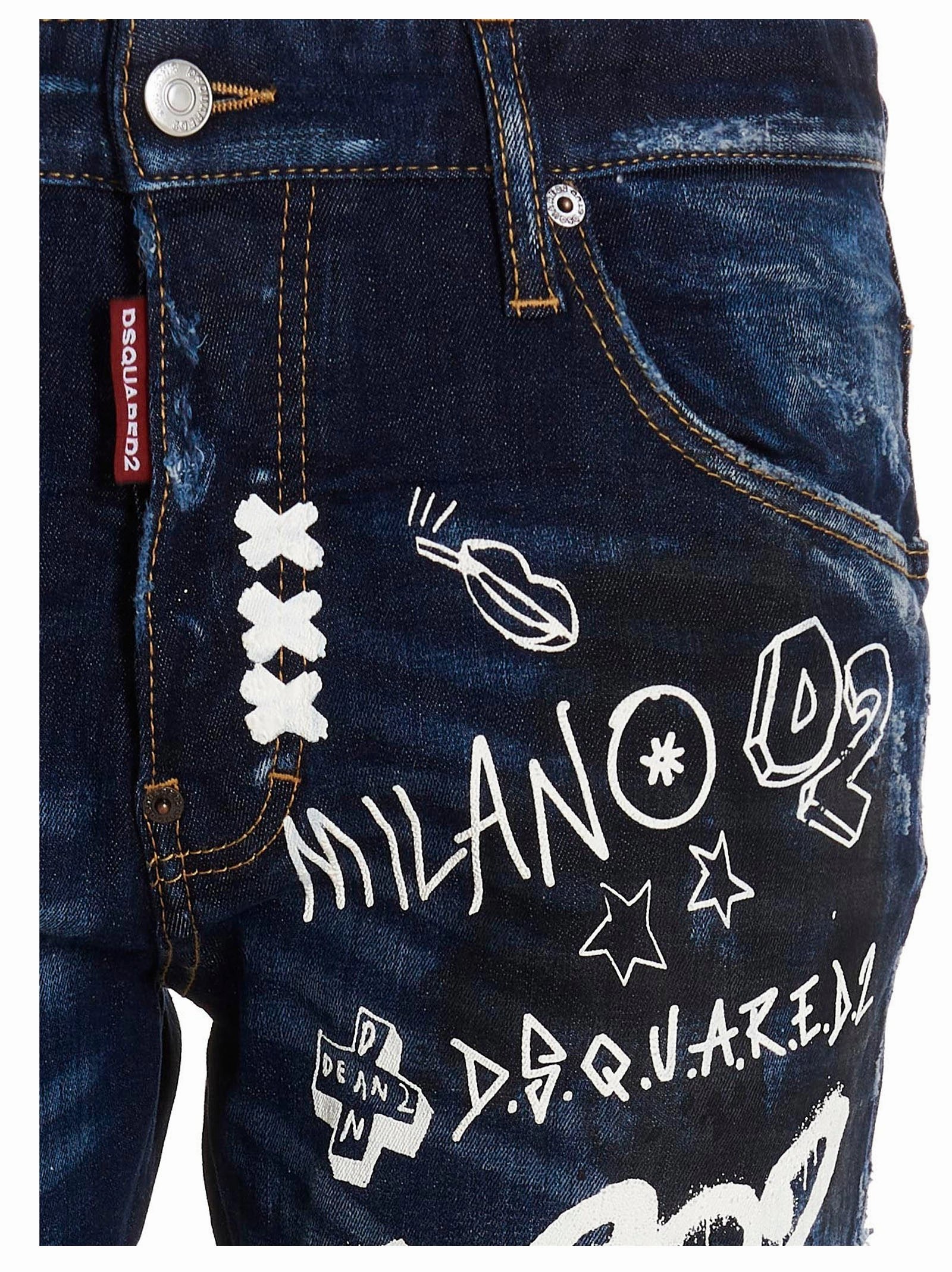 Dsquared2 Graffiti-Print Jeans