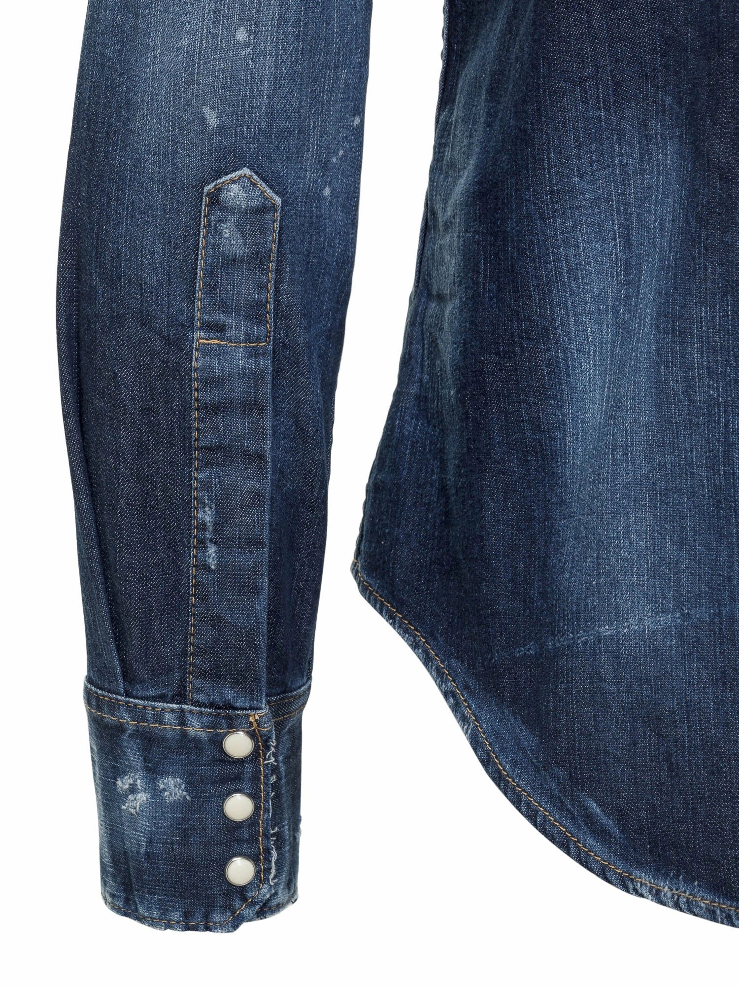 Dsquared2 Logo Distressed Denim Shirt