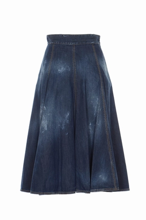 Dsquared2 Pleated Denim Skirt