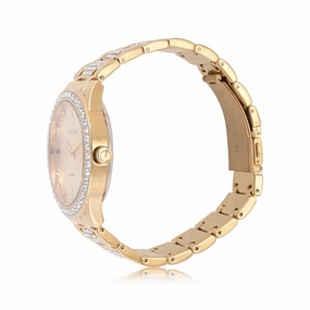 Elgin FG180039 Adult Men's Gold Round Case Watch with Crystal Bzel and Bracelet