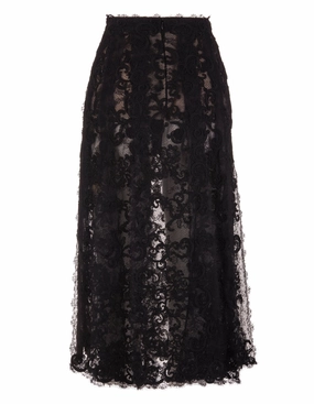 Ermanno Scervino Lace-Detailed High-Waisted Midi Skirt