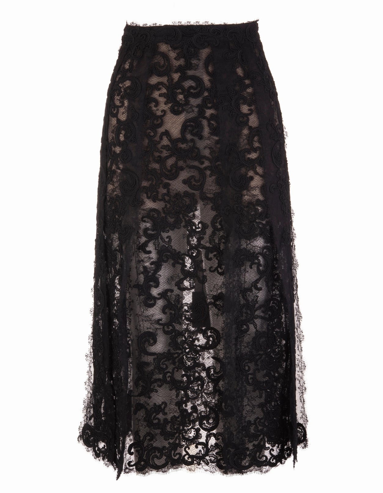 Ermanno Scervino Lace-Detailed High-Waisted Midi Skirt